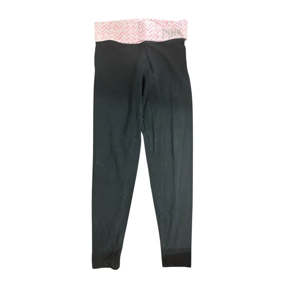 Vtg VS PINK 🩷Y2K 🔥Fold‎ Over Yoga Pants Lot Black Low Rise Rare Waistband S